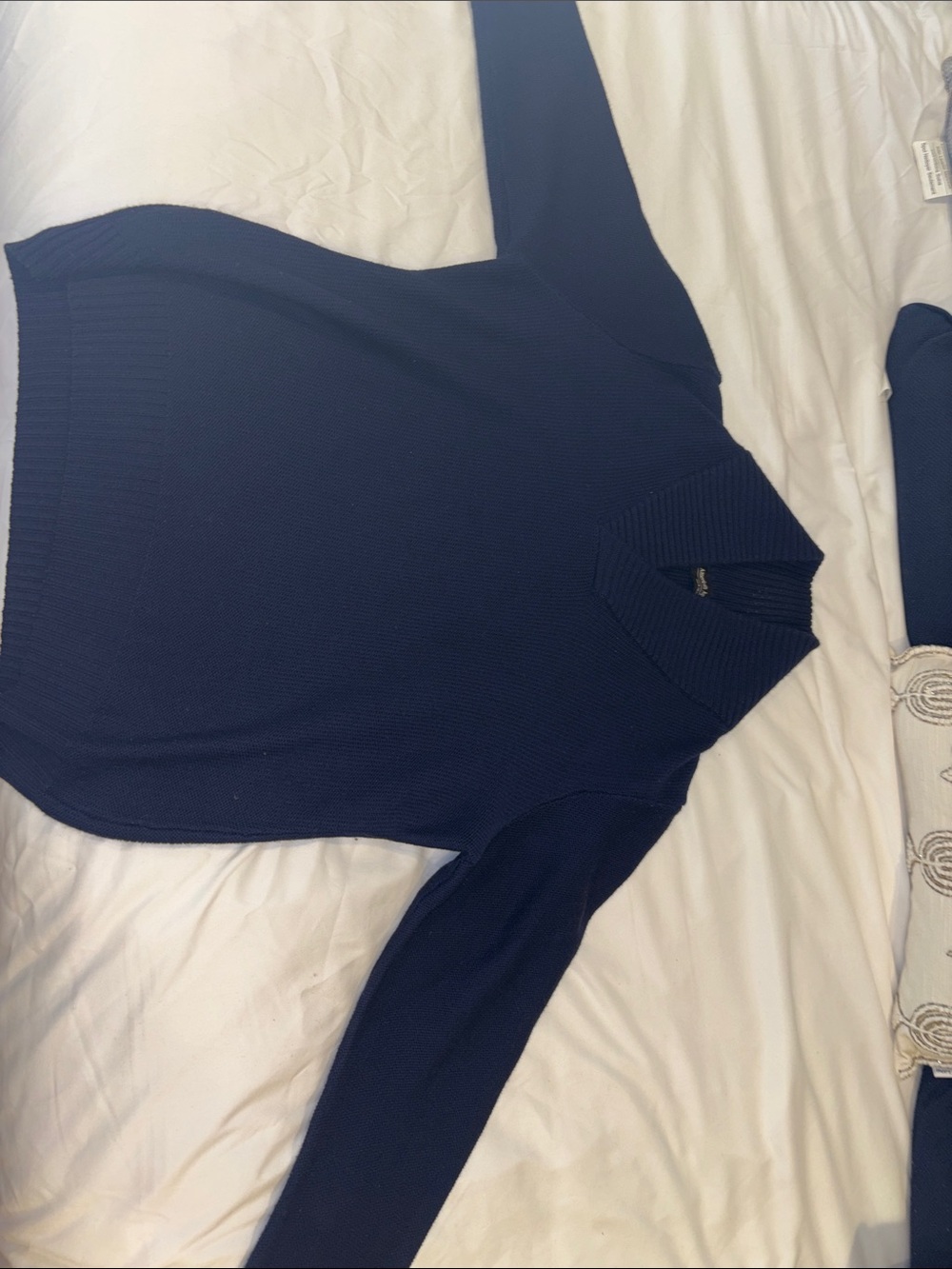 American Apparel Navy V-Neck Ribbed Sweater